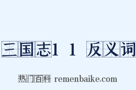 三国志11反义词是什么意思的图片